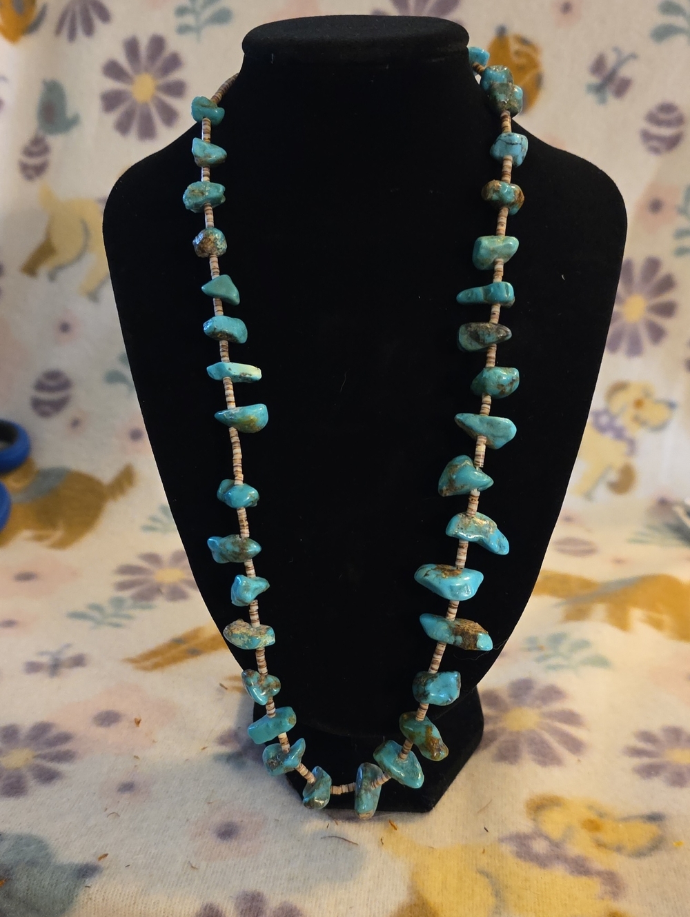 Turquoise Chip Bead Necklace - Blue